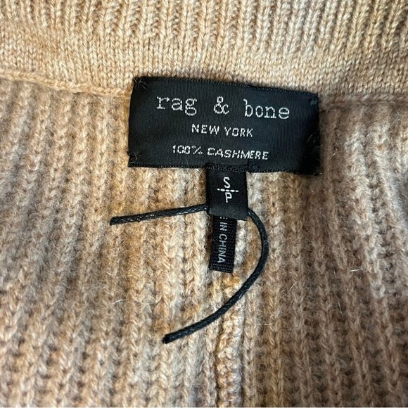 RAG & BONE Piere ribbed 100% cashmere Jogger pants Camel size Small - Picture 6 of 7